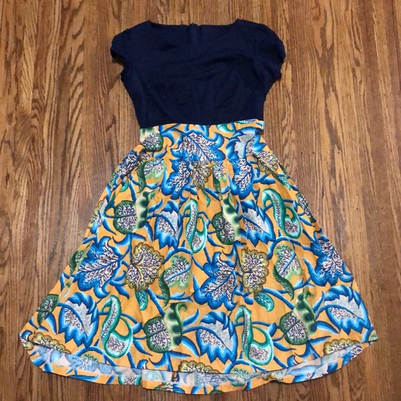 Blue Short Sleeve Dress - Picture 1 of 5
